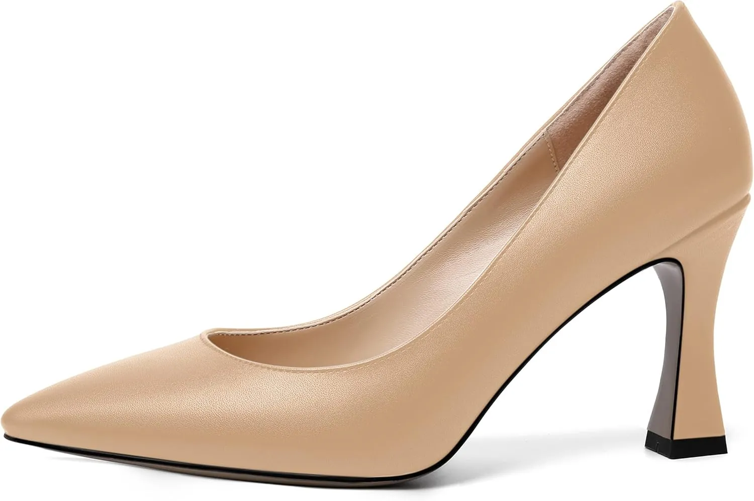MOVINSTEPS Womens Slip On Pointed Toe Matte Sexy Wedding Spool High Heel Pumps Shoes 3.3 Inch