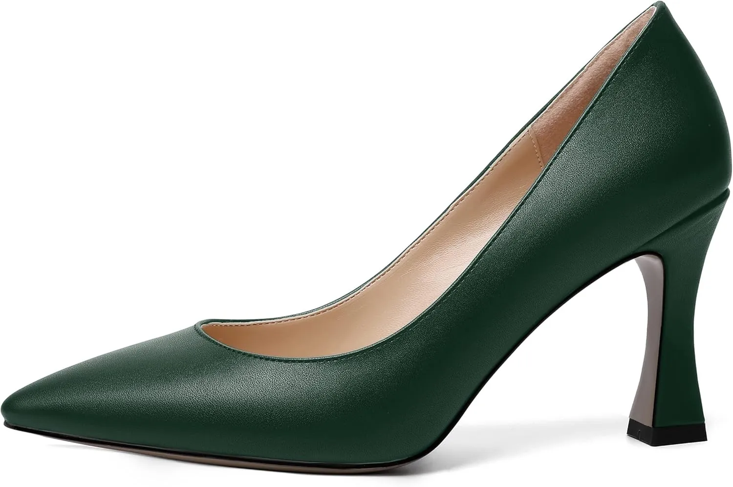 MOVINSTEPS Womens Slip On Pointed Toe Matte Sexy Wedding Spool High Heel Pumps Shoes 3.3 Inch