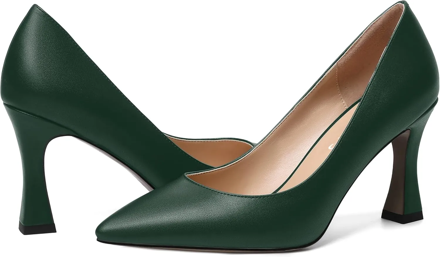 MOVINSTEPS Womens Slip On Pointed Toe Matte Sexy Wedding Spool High Heel Pumps Shoes 3.3 Inch