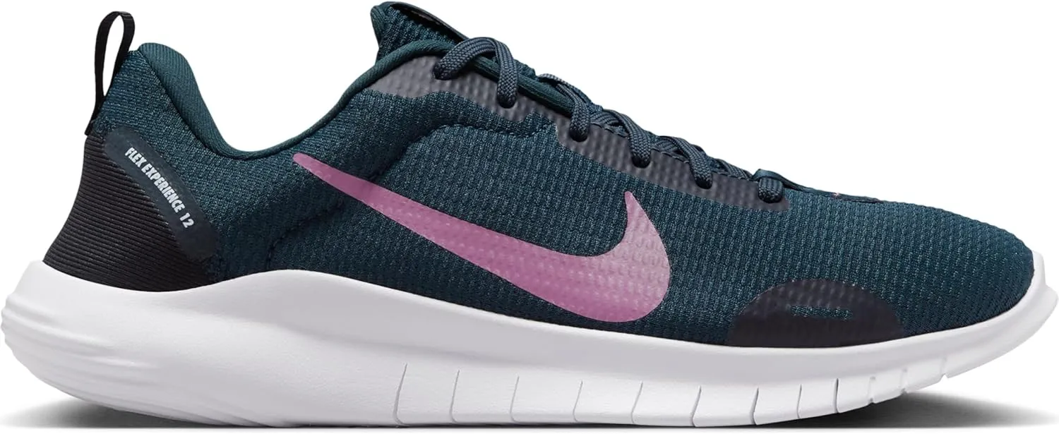 Nike Flex Experience Run 12 Women's Road Running Shoes (DV0746-401, Armory Navy/Black/Football Grey/Plum Dust)