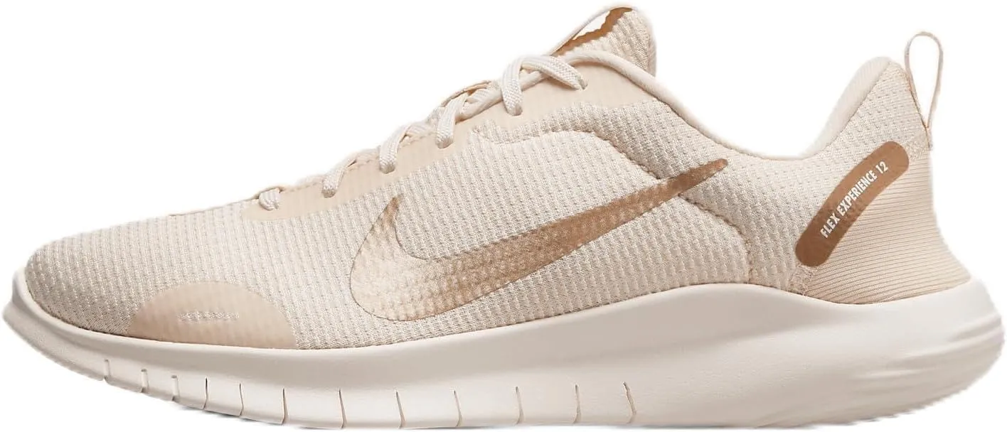 Nike Flex Experience Run 12 Women's Road Running Shoes (DV0746-800, Guava Ice/Pale Ivory/White/Metallic Red Bronze) Size 10