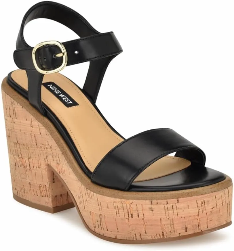 Nine West Women's Amye Ankle Strap Wedge Sandal