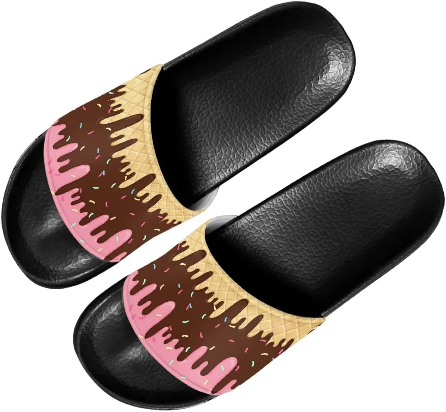 Non Slip Slide Sandals for Women Men, Open Toe House Comfy Flat Slides Slipper for Bathroom Beach