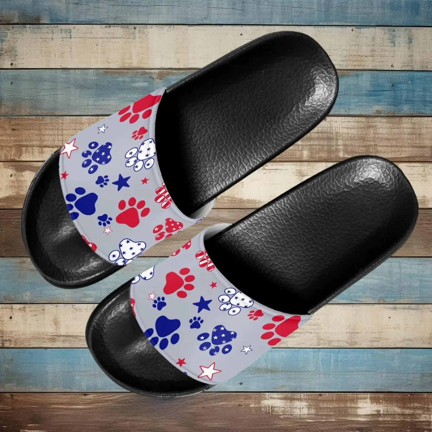 Non Slip Slide Sandals for Women Men, Open Toe House Comfy Flat Slides Slipper for Bathroom Beach