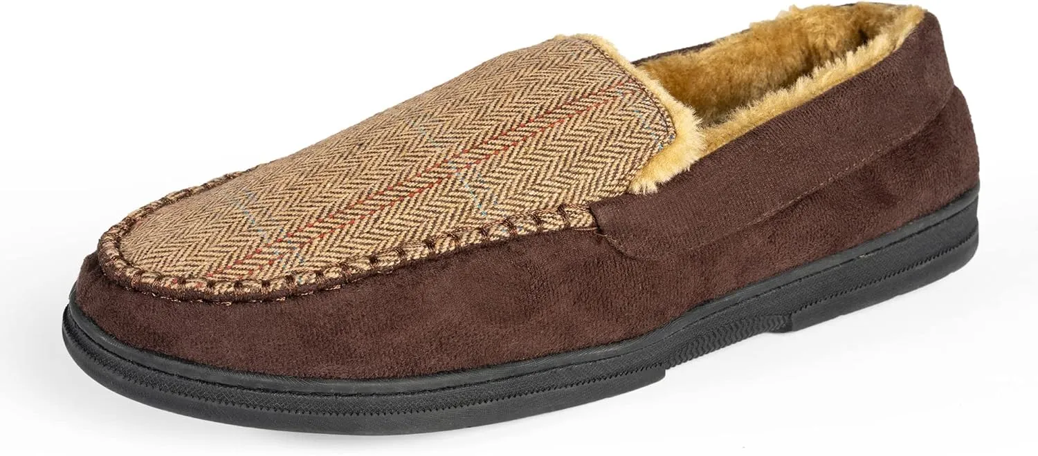 NORTY Moccasin Slippers for Men - Indoor and Outdoor Slip-On Shoes - Perfect for Lounging and Walking Around the House