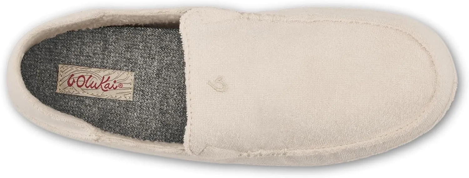 OLUKAI Nohea Hulu Women's Slippers, Soft & Comfortable Slippers with Fleece Lining, Wool Blend Footbed & Drop-In Heel Design
