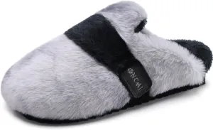 ONCAI Women's Slippers, Plush Faux Fur Soft Cushion Comfortable Memory Foam Slip On House Slippers with Hard Rubber Soles Indoor/Outdoor Winter Warm Fashion, US Size 6-11
