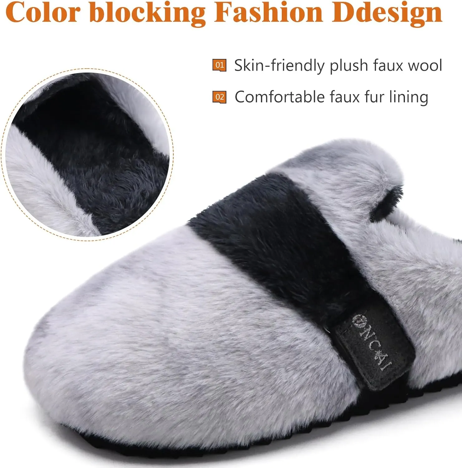 ONCAI Women's Slippers, Plush Faux Fur Soft Cushion Comfortable Memory Foam Slip On House Slippers with Hard Rubber Soles Indoor/Outdoor Winter Warm Fashion, US Size 6-11