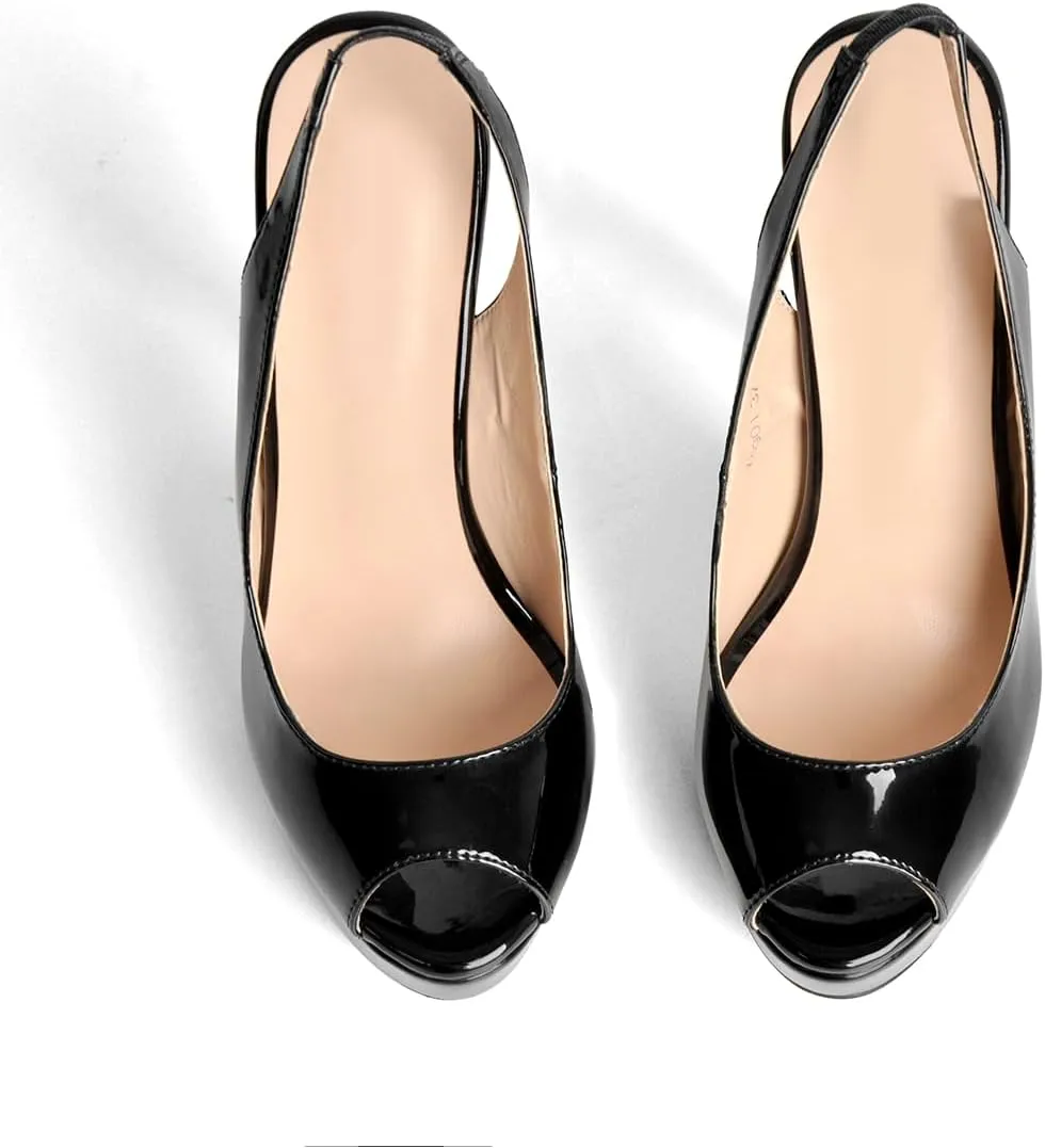Open Peep Toe Platform High Stiletto Heels Slingback Sandals