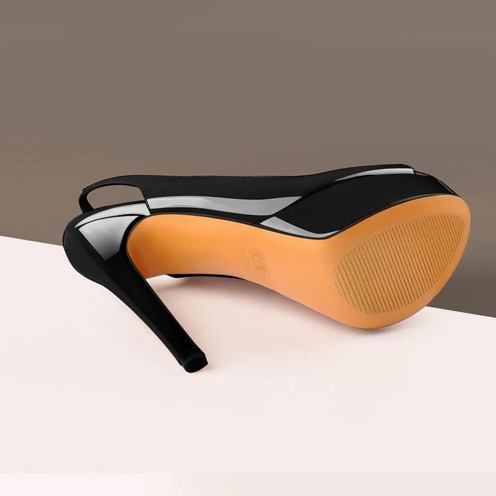 Open Peep Toe Platform High Stiletto Heels Slingback Sandals
