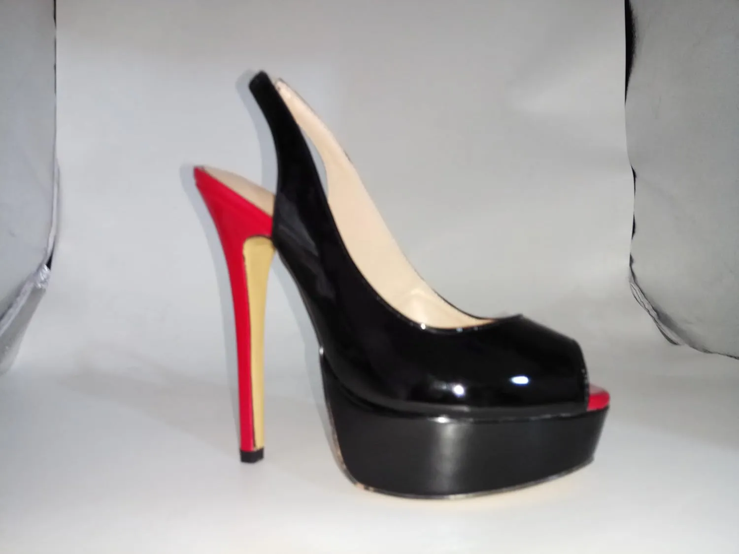Open Peep Toe Platform High Stiletto Heels Slingback Sandals