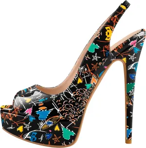 Open Peep Toe Platform High Stiletto Heels Slingback Sandals