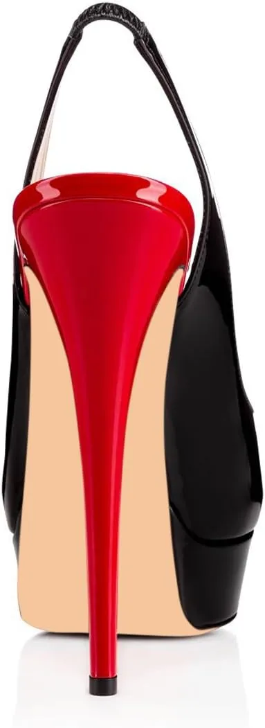 Open Peep Toe Platform High Stiletto Heels Slingback Sandals