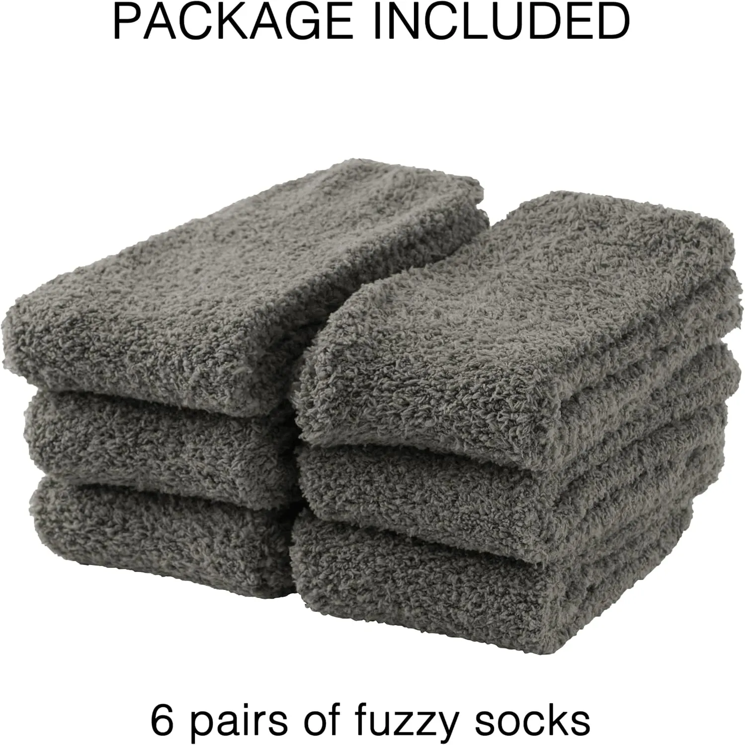 OVOV White Fuzzy Fluffy Warm Cozy Slipper Socks for Men - Soft Comfy Fleece Sleep Socks