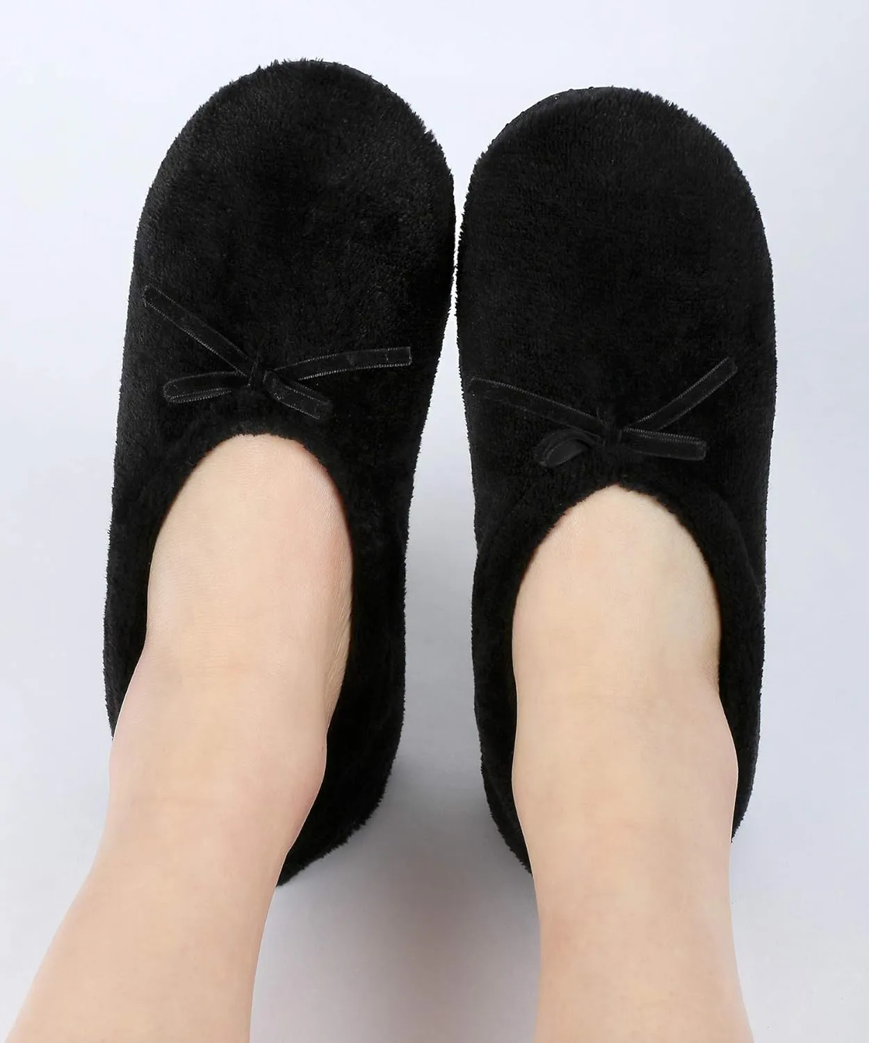 Panda Bros 2 Pairs Women's Ballerina House Slippers, Anti-Skid Comfy Warm Ballet Style Slippers