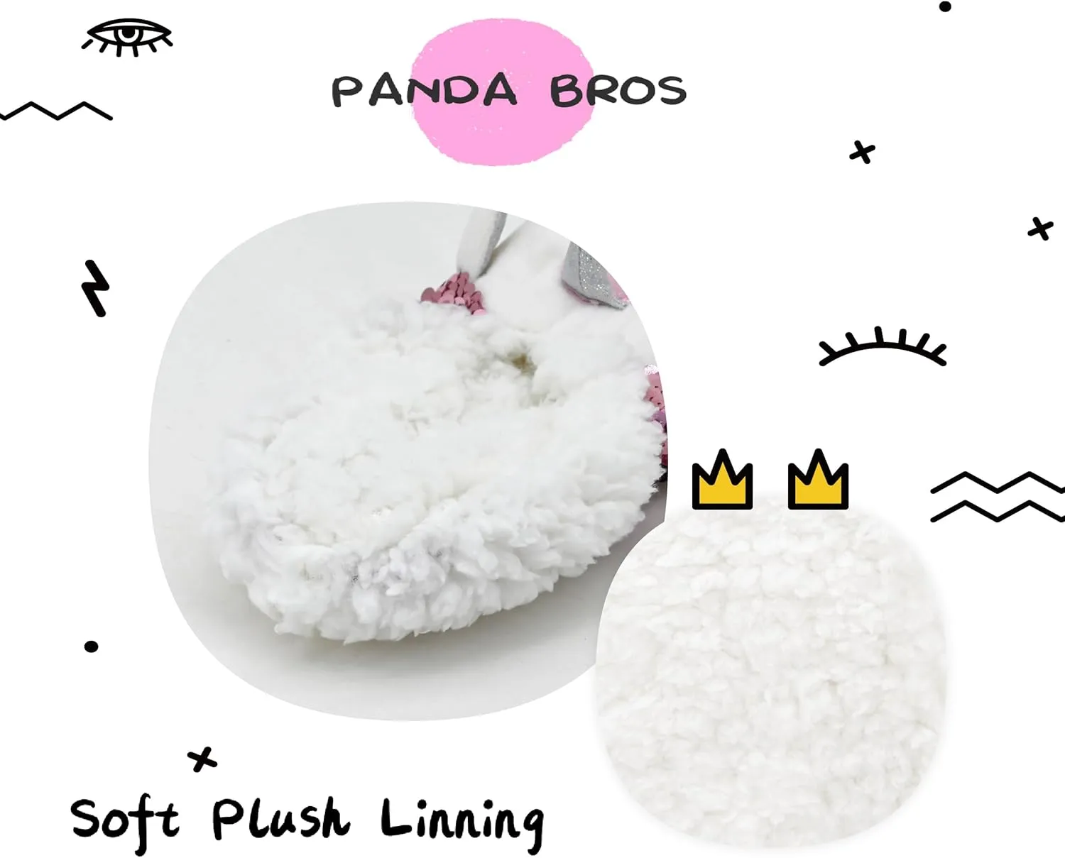 Panda Bros Kid's Animal Slipper Socks, Cartoon Cozy Fleece Indoor Slipper, Fluzzy Warm bedroom Shoes