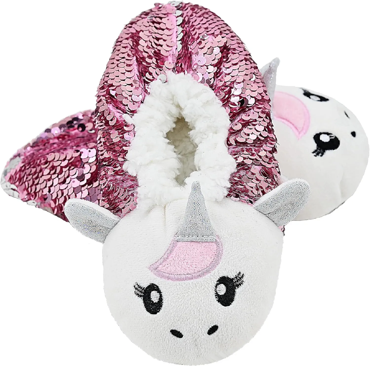 Panda Bros Kid's Animal Slipper Socks, Cartoon Cozy Fleece Indoor Slipper, Fluzzy Warm bedroom Shoes