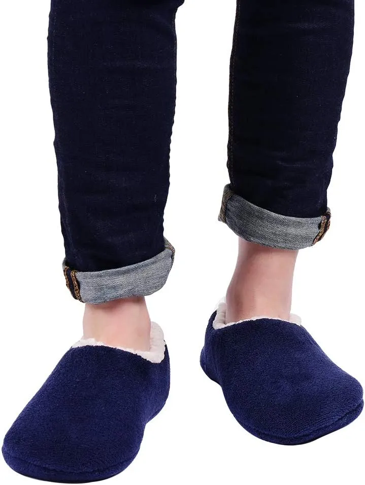 Panda Bros Mens Slipper Socks Low Cut Super Soft Warm Home Sock with Non-Slip Indoor Slipper Shoes Socks