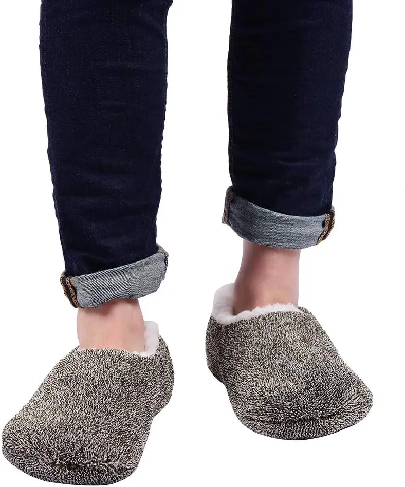 Panda Bros Mens Slipper Socks Low Cut Super Soft Warm Home Sock with Non-Slip Indoor Slipper Shoes Socks