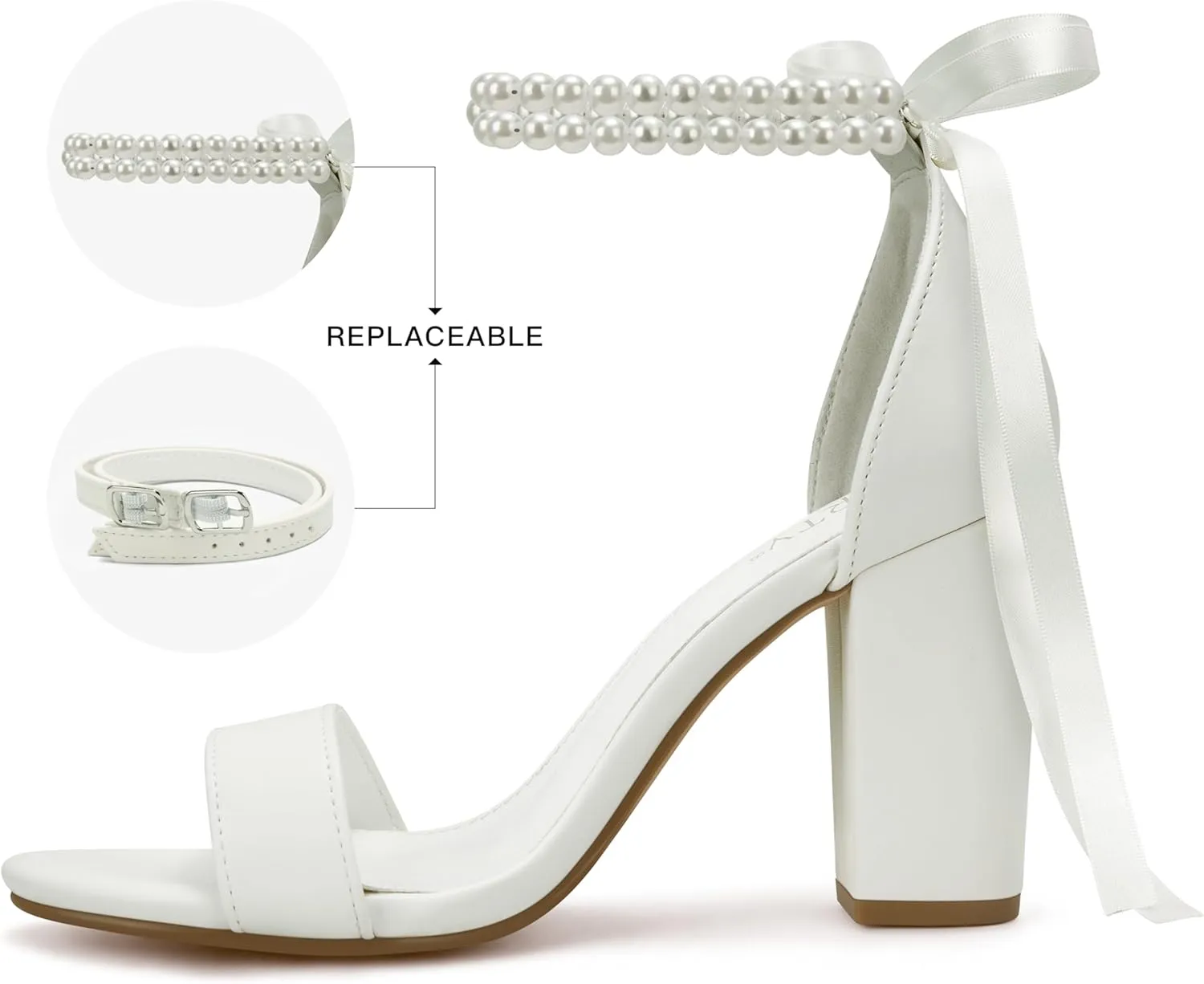 PARTY Women's Chunky Heels Open Toe Ankle Strap 3 inch Heeled Sandals