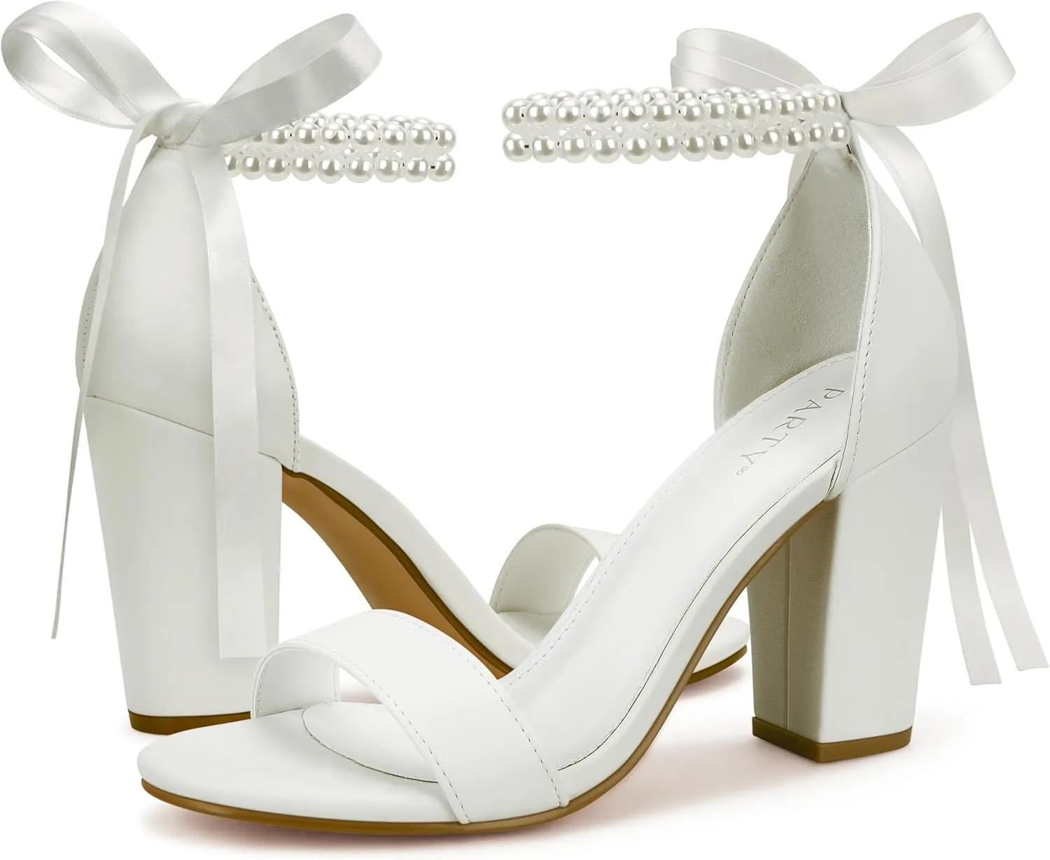 PARTY Women's Chunky Heels Open Toe Ankle Strap 3 inch Heeled Sandals