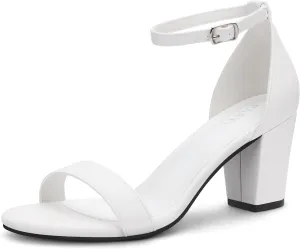 PARTY Women's Chunky Heels Open Toe Ankle Strap 3 inch Heeled Sandals