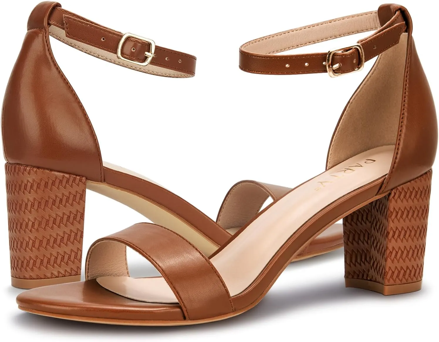 PARTY Women's Chunky Heels Open Toe Ankle Strap 3 inch Heeled Sandals