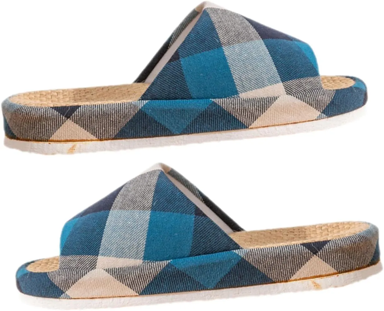 PartyKindom Indoor Linen Sandals Open Toe Slippers Breathable Women's Casual Slippers for Summer