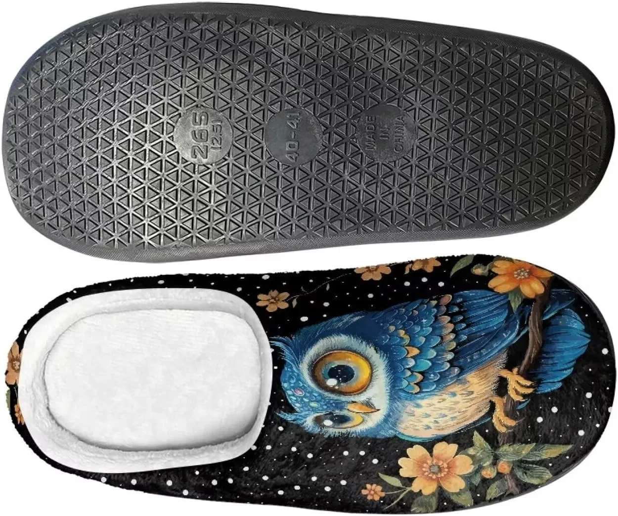 Plush House Slippers for Women and Men, Slip On Warm Scuff Slippers for Indoor, Anti-Slip Closed Toe Slippers