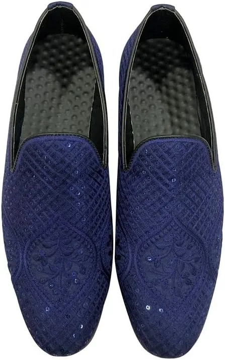 Punjabi Jutti for Men's Loafer Shoes Embroidery Slip-On Party Shoes Mojaris Wedding Bridal Dress Shoes