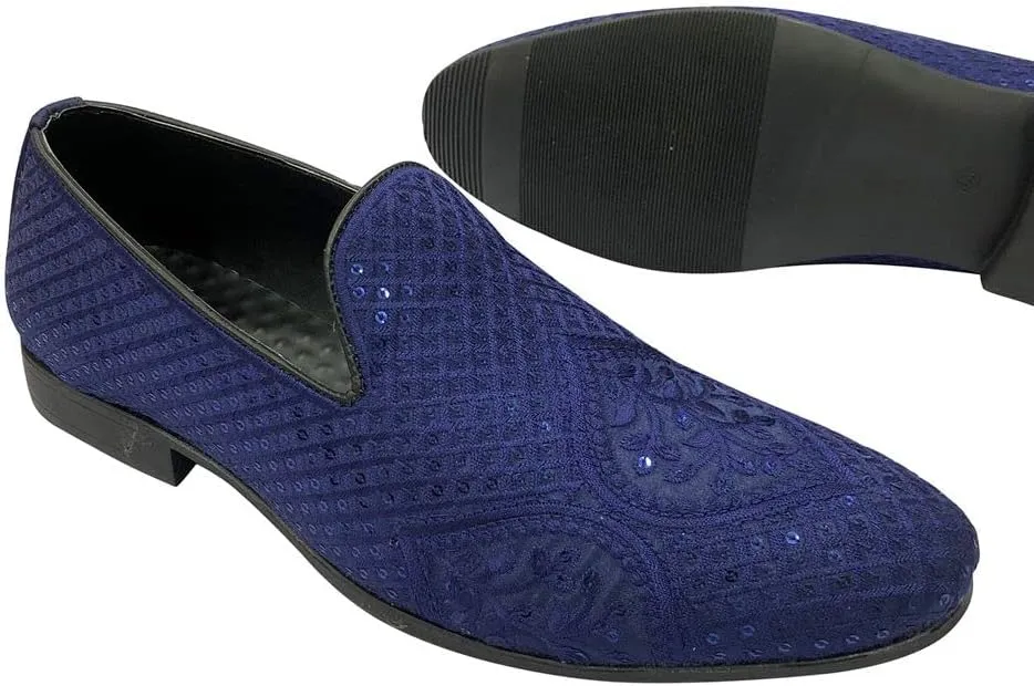 Punjabi Jutti for Men's Loafer Shoes Embroidery Slip-On Party Shoes Mojaris Wedding Bridal Dress Shoes