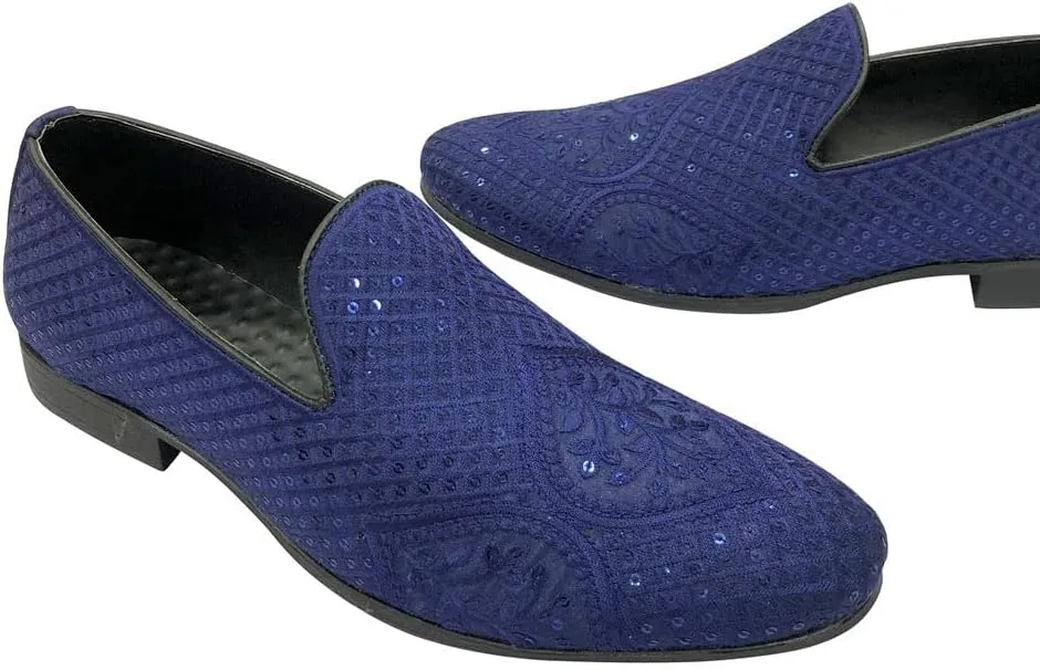 Punjabi Jutti for Men's Loafer Shoes Embroidery Slip-On Party Shoes Mojaris Wedding Bridal Dress Shoes