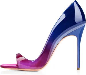Round Open Toe High Stiletto Heel Pumps