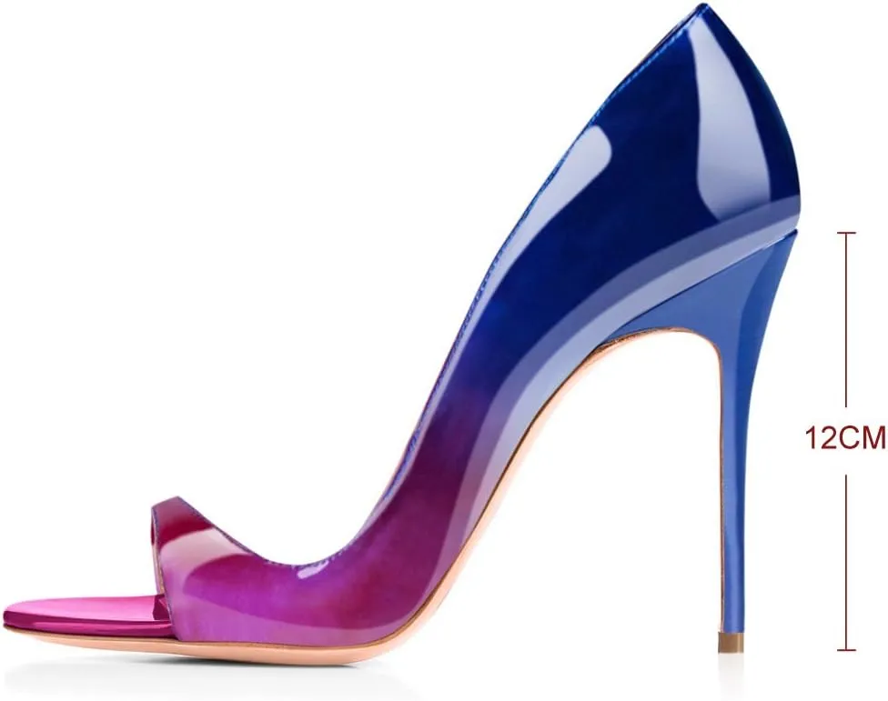 Round Open Toe High Stiletto Heel Pumps