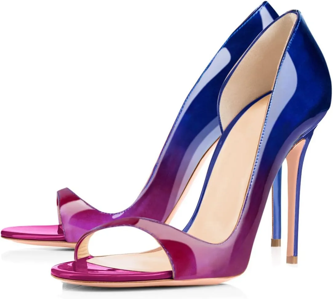 Round Open Toe High Stiletto Heel Pumps