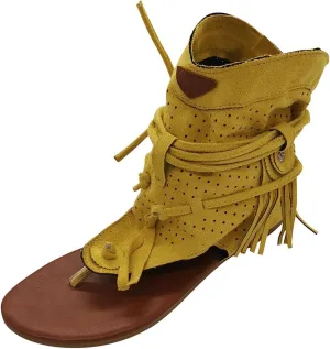 Sandals for Women Dressy Summer Flat Vintage Clip Toe Flip Flops Boho Fringe Tassel Sandals 2023 Bohemian Retro Casual Roman Beach Shoes Boots