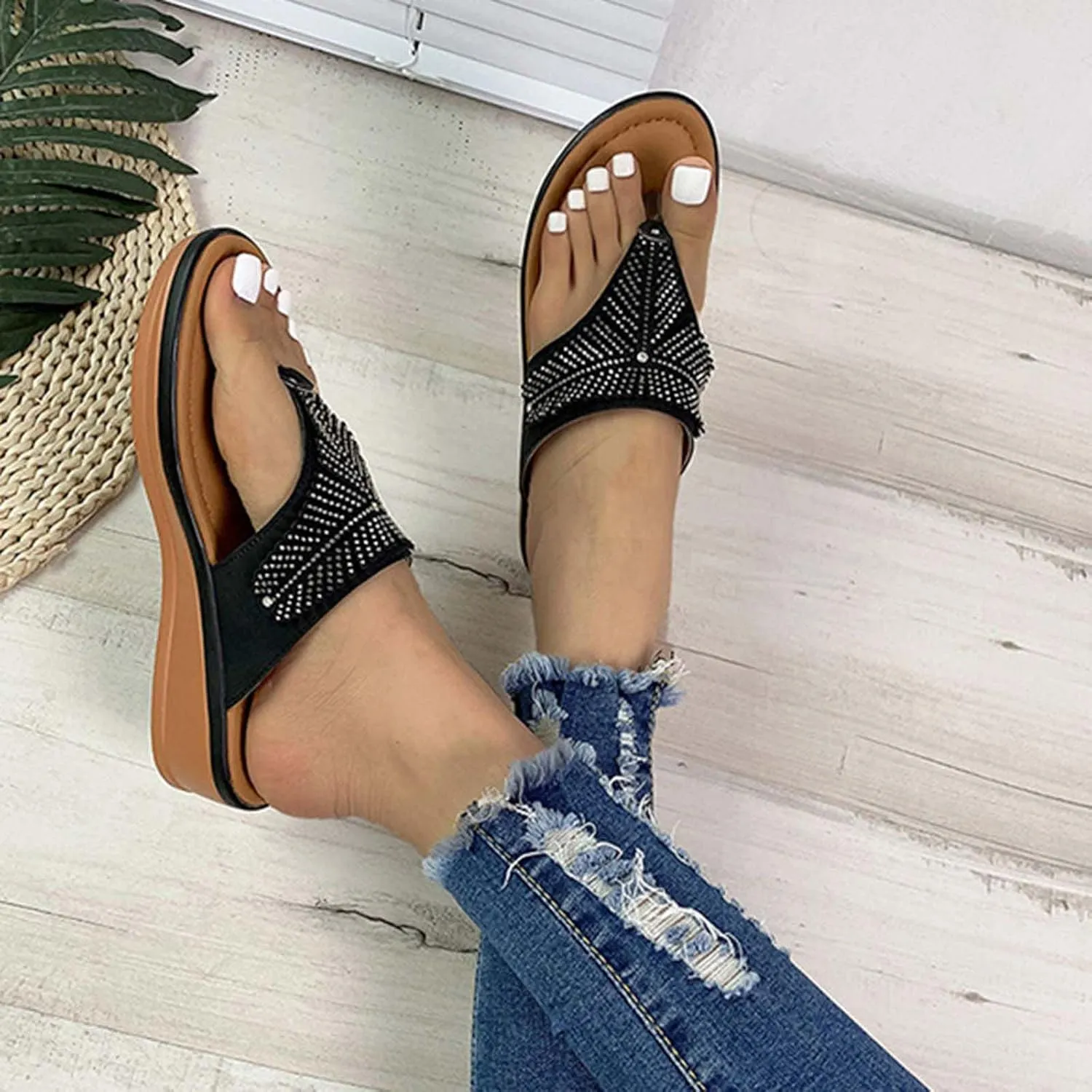 Sandals for Women Wedge Shoes Beach Comfy Orthopedic Womens Dressy Summer Flip Flops Casual Walking Wedges Shoe