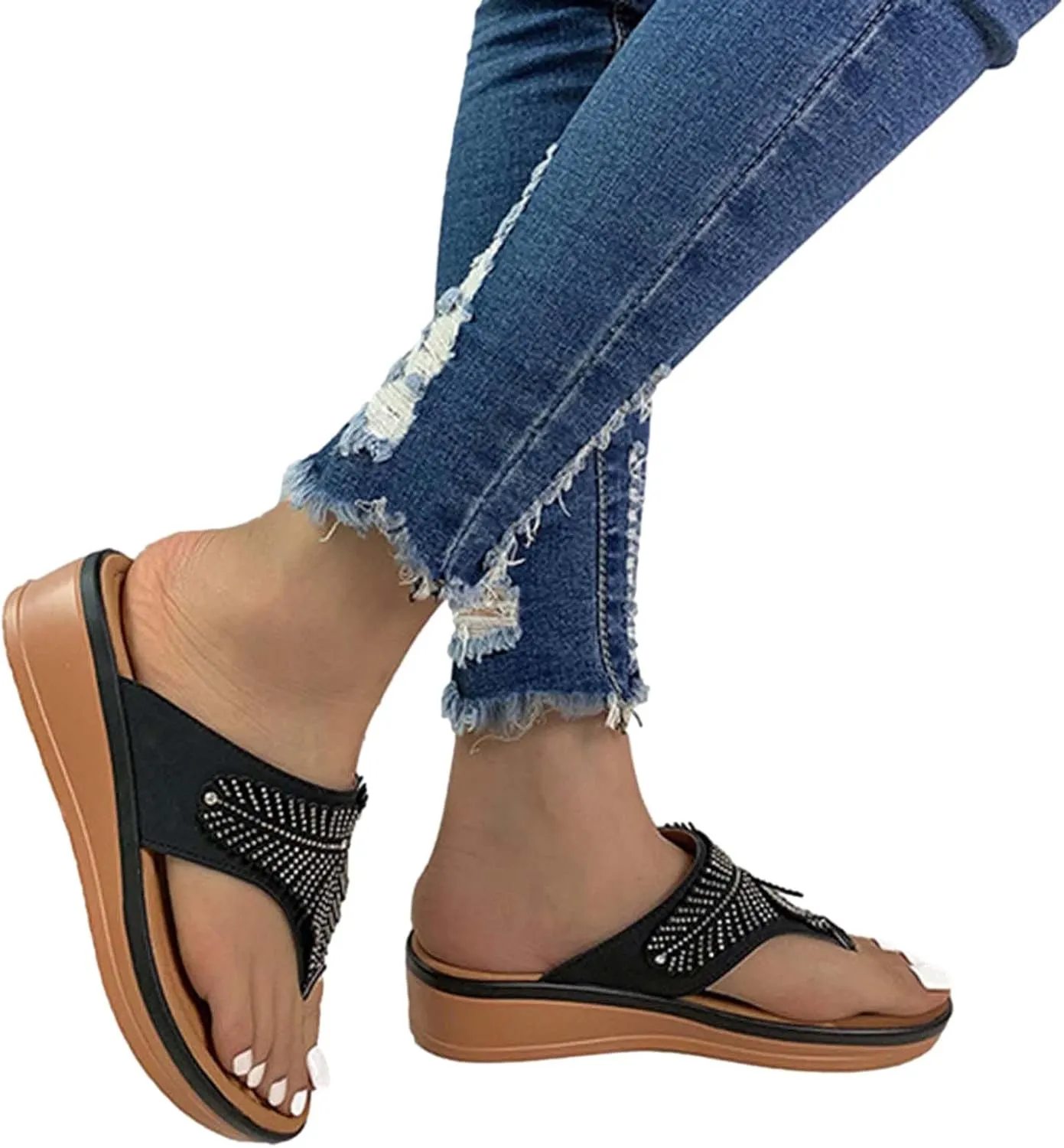 Sandals for Women Wedge Shoes Beach Comfy Orthopedic Womens Dressy Summer Flip Flops Casual Walking Wedges Shoe