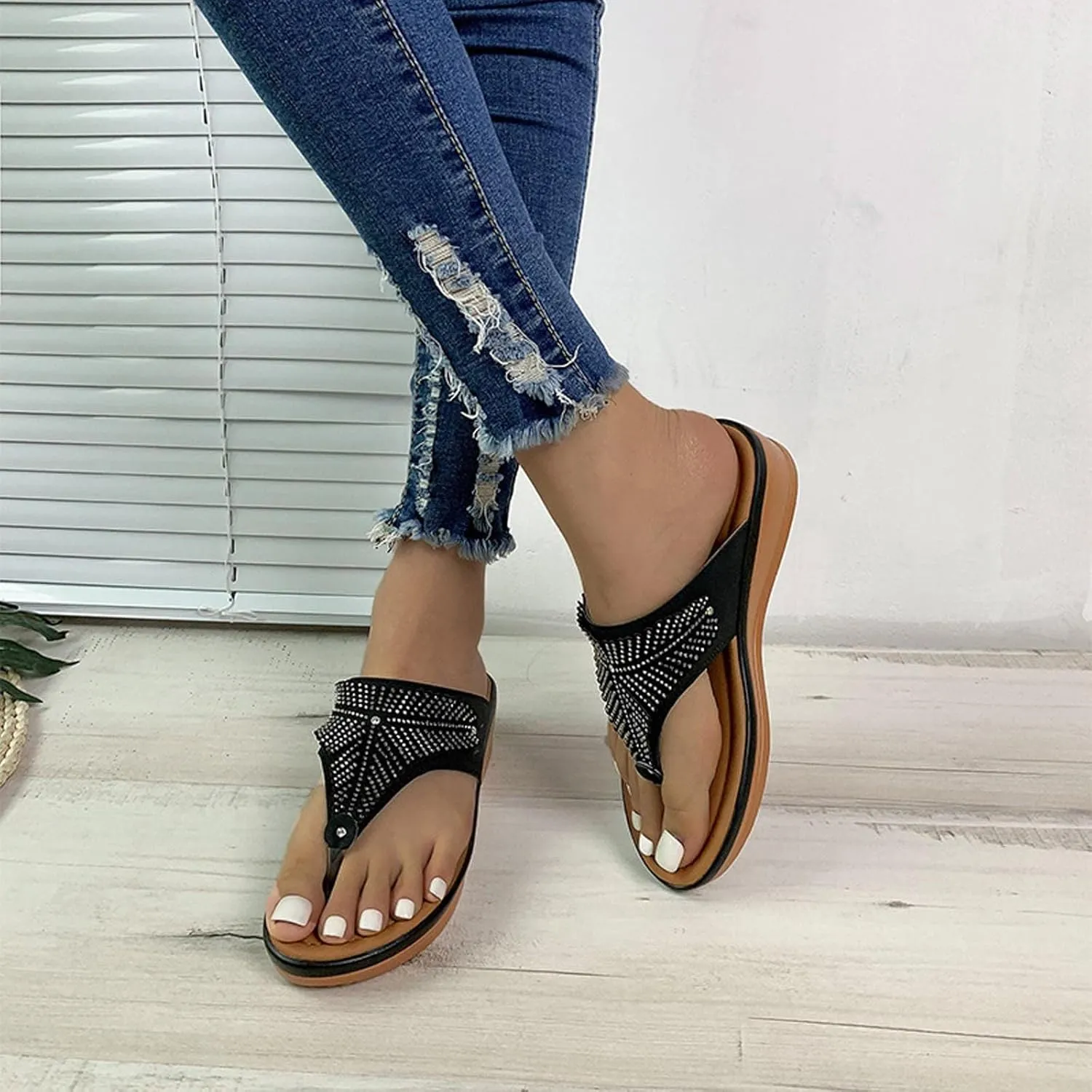 Sandals for Women Wedge Shoes Beach Comfy Orthopedic Womens Dressy Summer Flip Flops Casual Walking Wedges Shoe