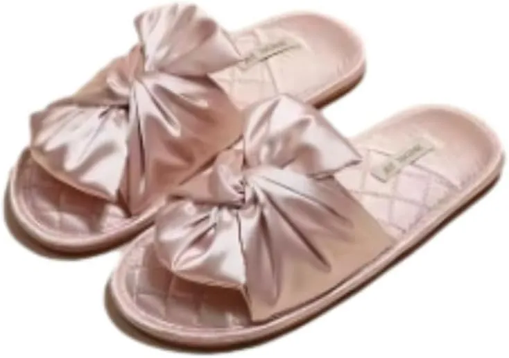 Satin Bride Slippers Bow Slippers for Women Cute Slipper Women Summer Guest Slipper