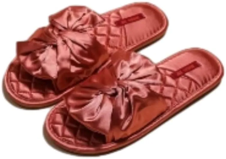 Satin Bride Slippers Bow Slippers for Women Cute Slipper Women Summer Guest Slipper