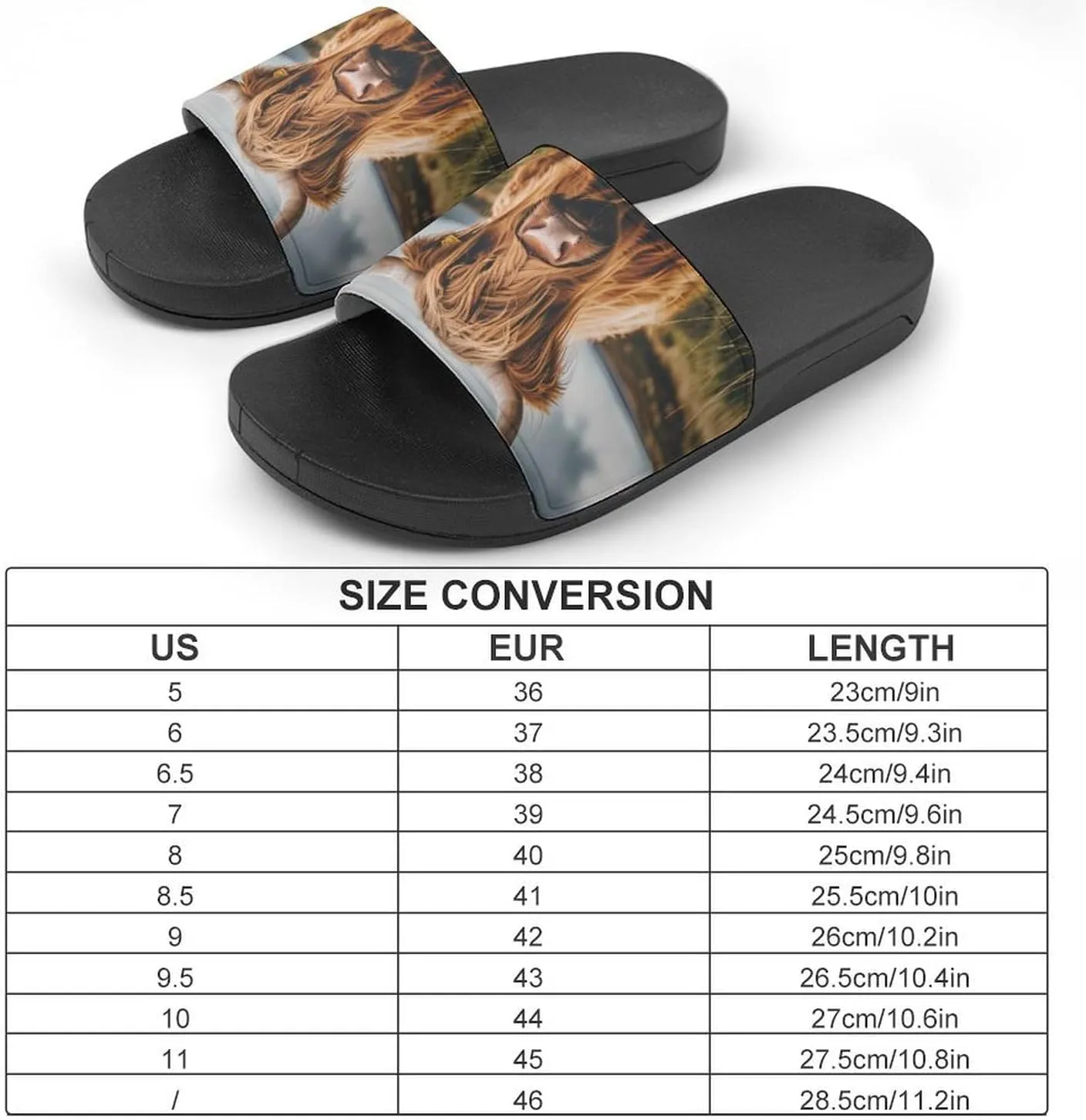 Scottish Highland Cow Animal Fashion Womens And Mens Slippers House Shower Shoes Indoor Outdoor Beach