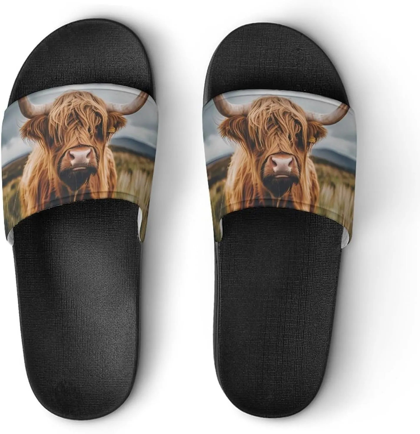 Scottish Highland Cow Animal Fashion Womens And Mens Slippers House Shower Shoes Indoor Outdoor Beach