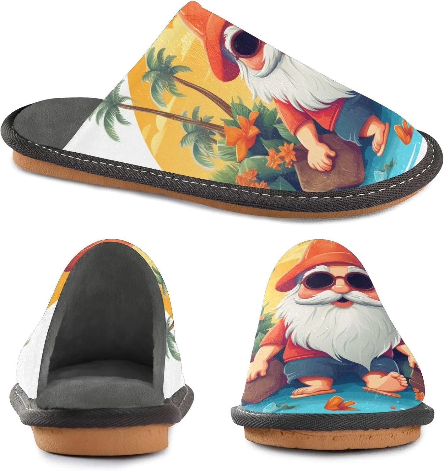 Seaside Dwarf House Slippers, Non Slip Slippers for Women Men Warm Slippers House Shoes Indoor Outdoor Slippers