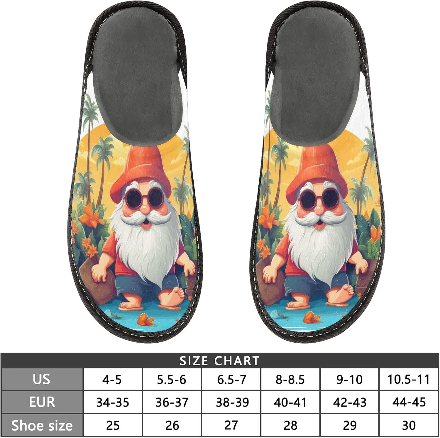 Seaside Dwarf House Slippers, Non Slip Slippers for Women Men Warm Slippers House Shoes Indoor Outdoor Slippers