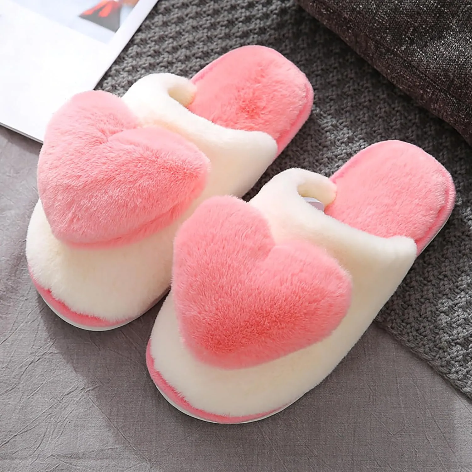 Sexy House Slippers for Women Cotton Slippers Non Slip Net Red Thickened Warm Imitation Slippers Slipper for Women