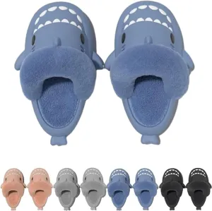 Sharklas Originales Kids Polares, Summer and Winter Shark Slides Detachable Warm Fuzzy Slippers, Comfy Waterproof Slides