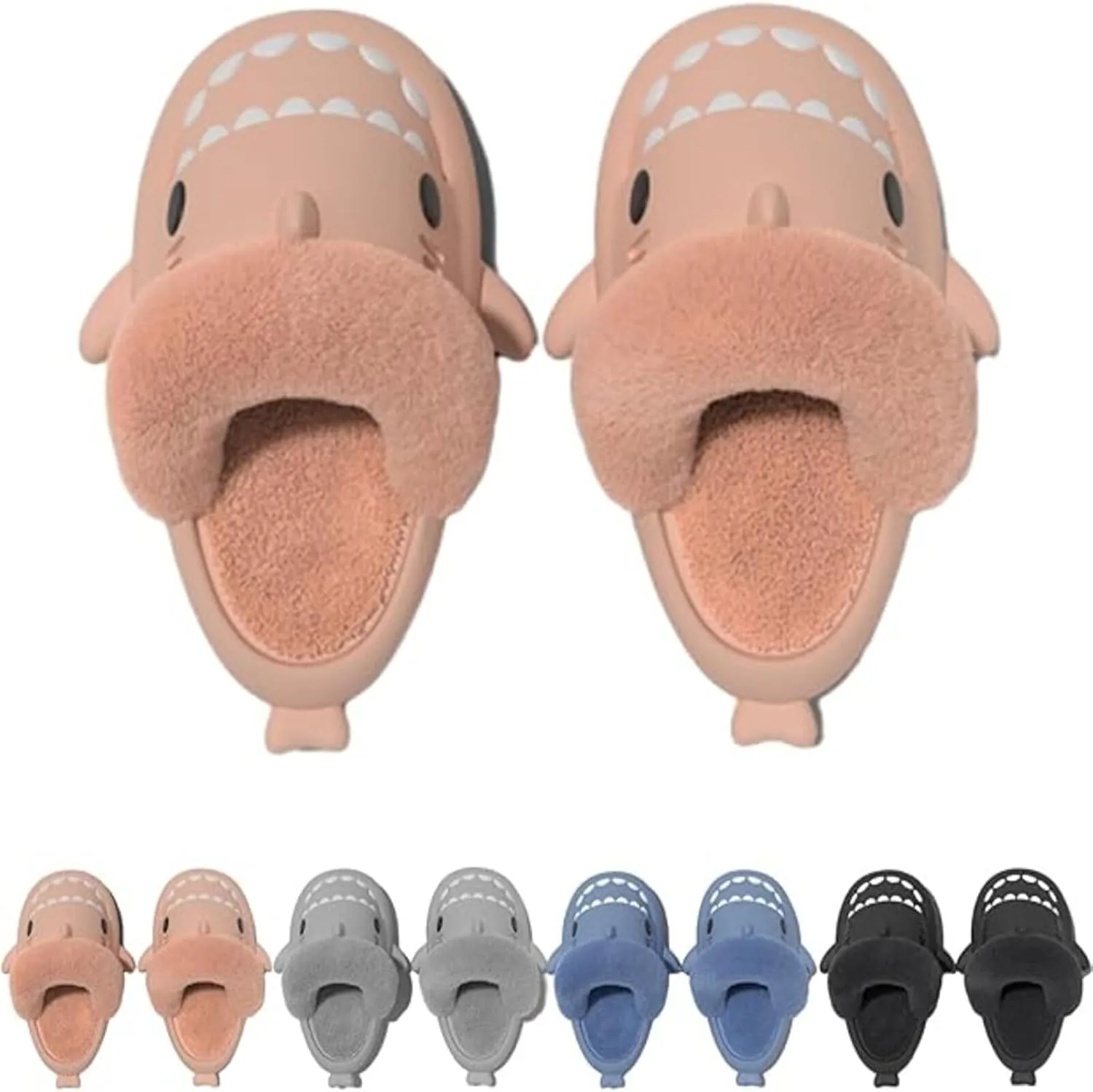 Sharklas Originales Kids Polares, Summer and Winter Shark Slides Detachable Warm Fuzzy Slippers, Comfy Waterproof Slides