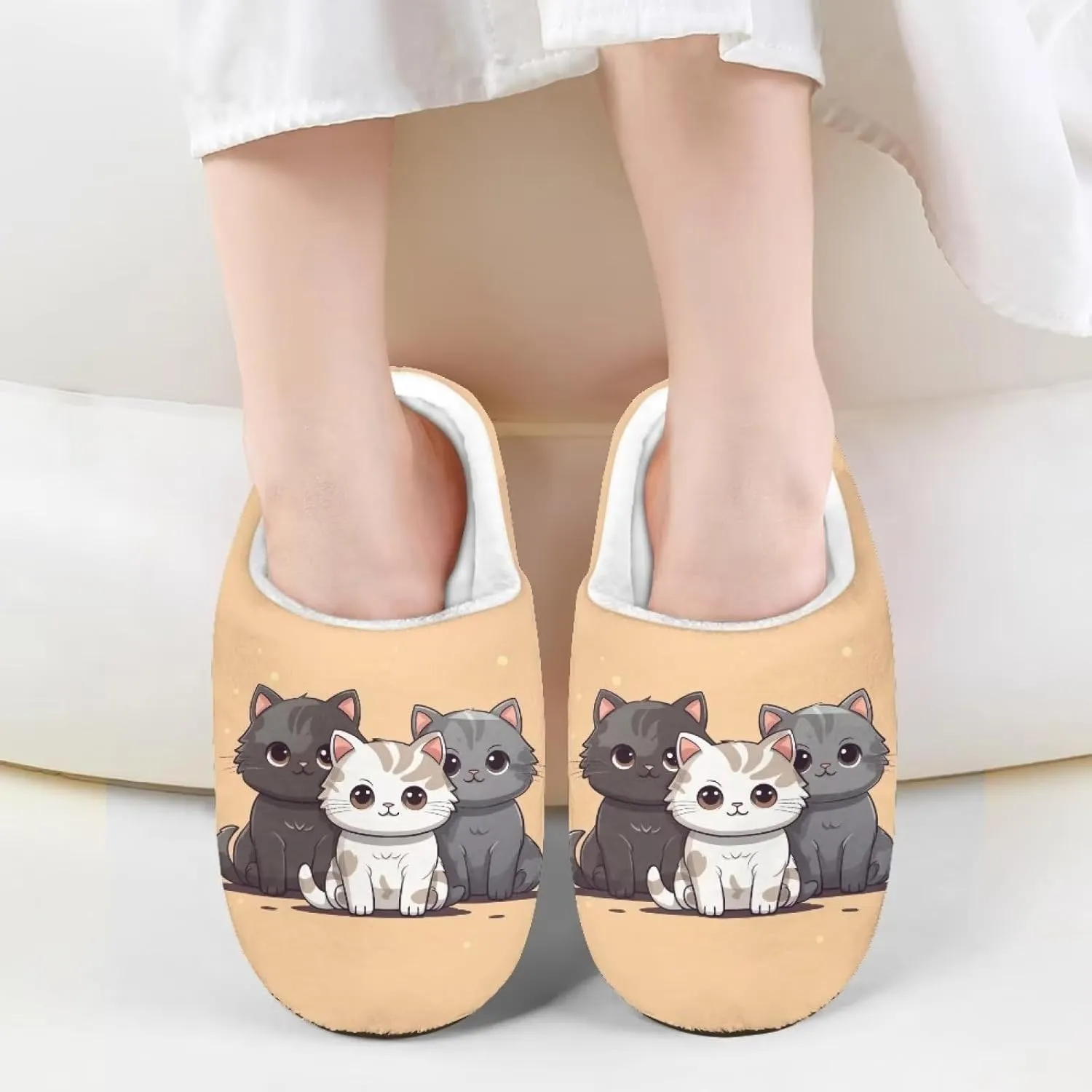 Showudesigns Slippers for Boys Fluffy House Shoes for Girls 9-14.5 Kids Slipper