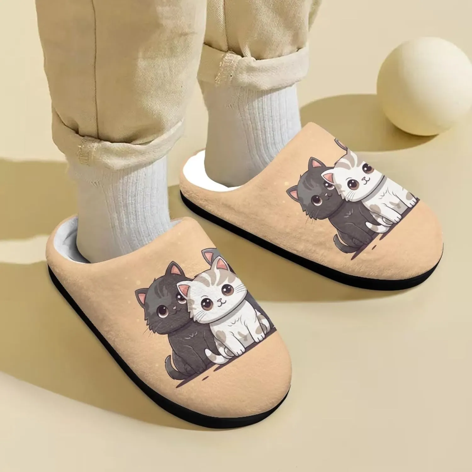 Showudesigns Slippers for Boys Fluffy House Shoes for Girls 9-14.5 Kids Slipper
